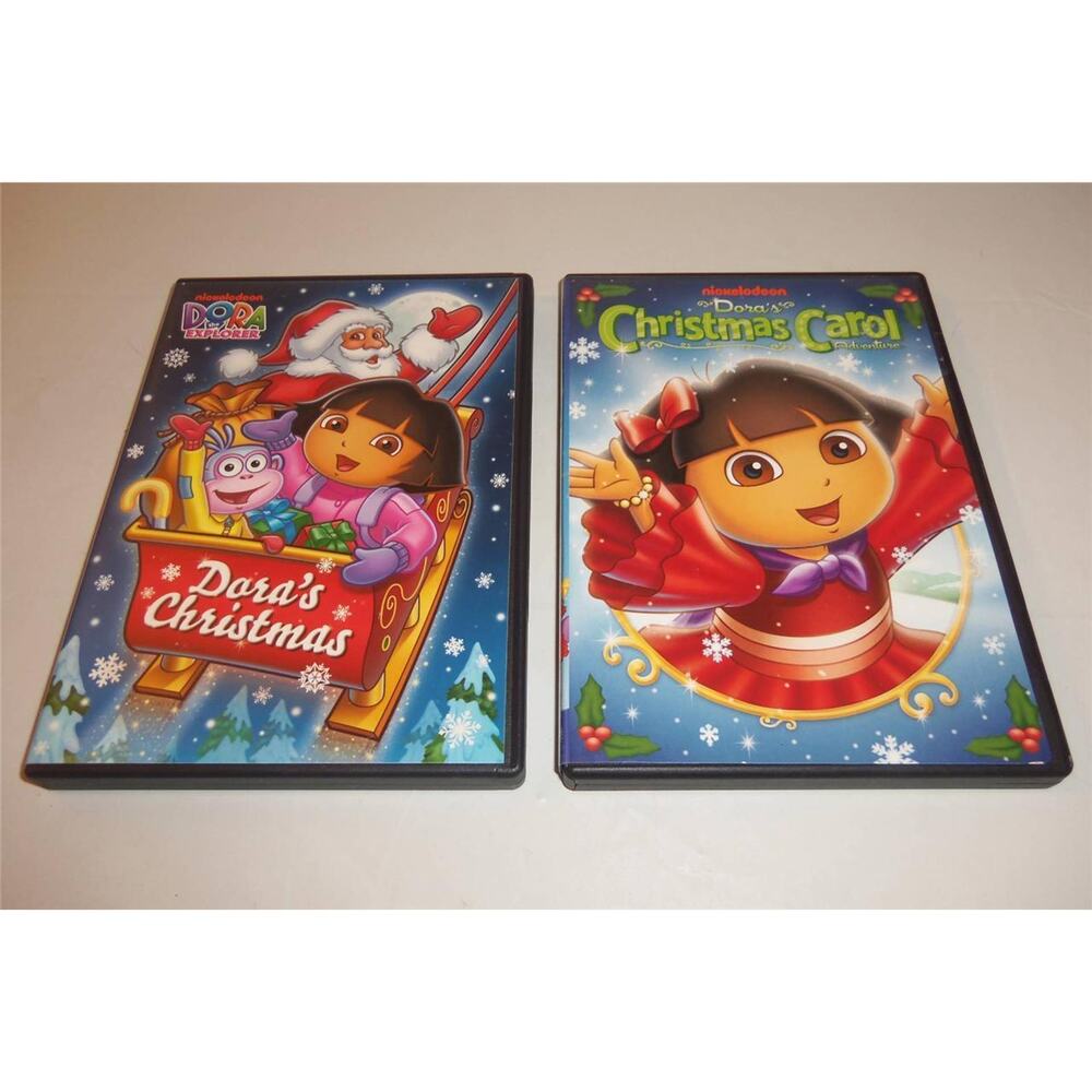 2 Dora The Explorer DVD Christmas Carol & Dora's Christmas -071401